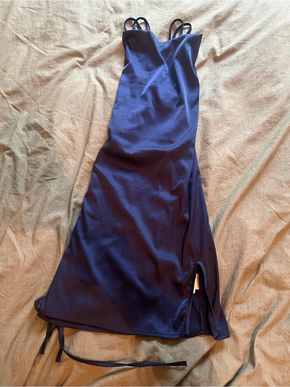 Homecoming Navy Blue Silk Dress